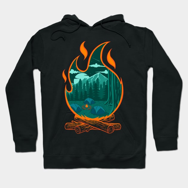 Campfire Adventure Camping Hoodie by Sachpica